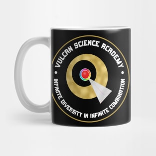Alien Inclusion and Science Academy Symbol White Text Mug